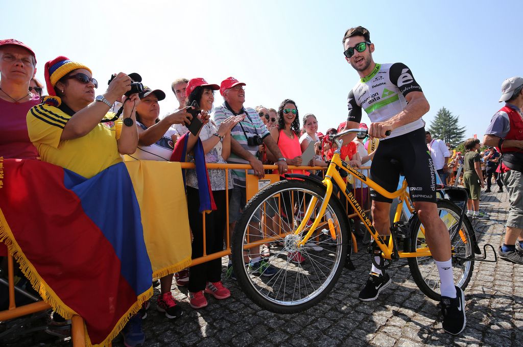 Nathan Haas (Dimension Data) enjoying the pre-stage festivities