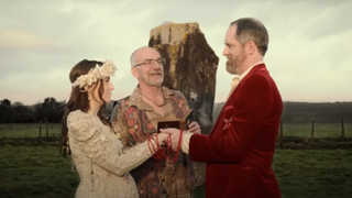 Screenshot of Beard and Jane's wedding in Ted Lasso series finale