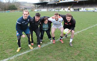 Secret Scotland - C5 Susan Calman with rugby 7s team in Melrose
