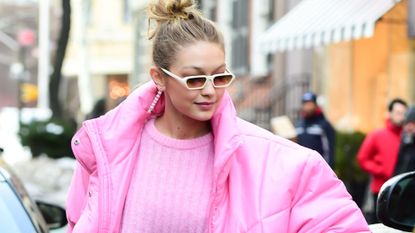 Model Gigi Hadid is seen walking in Soho on January 9, 2018 in New York City