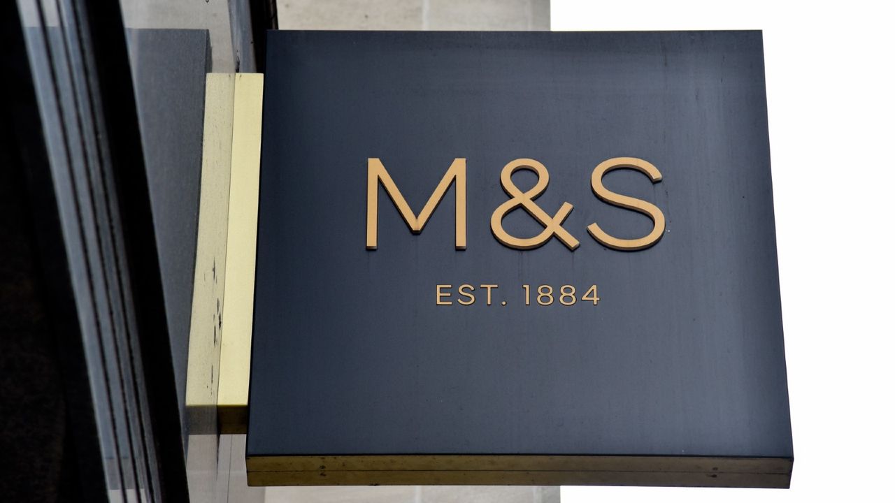 A M&amp;S sign on their store in Oxford Street seen as the company announced to cut 7,000 jobs over the next three months after the coronavirus pandemic had caused a &quot;material shift in trade&quot;.