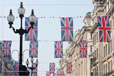 London city with bunting