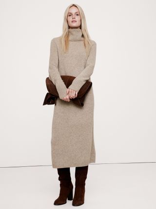 banana republic, Cashmere Turtleneck Midi Sweaterdress