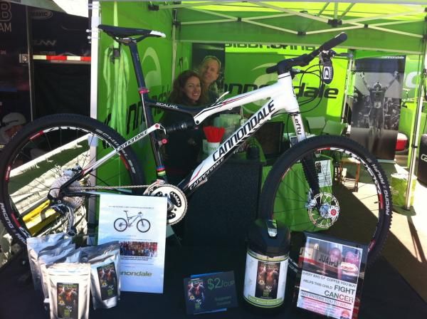 Selling coffee at Sea Otter with Matt and Melissa Ohran. Buy a bag today and enter to win this bike, or a free entry in to La Ruta!