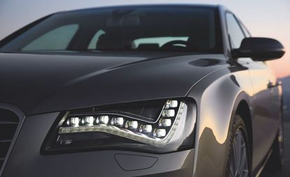 The A8 boasts full LED headlights, giving the car an unmistakeable appearance even in daylight.