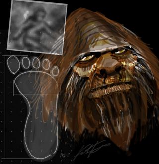 An artist&#039;s interpretation of Bigfoot.