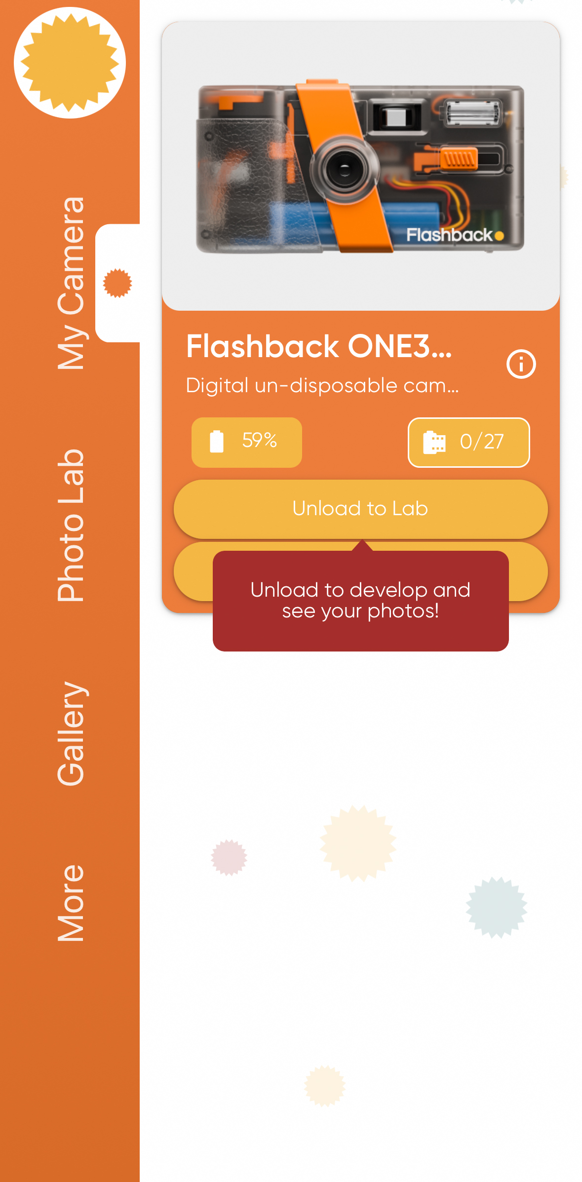 Screenshot of the Flashback app