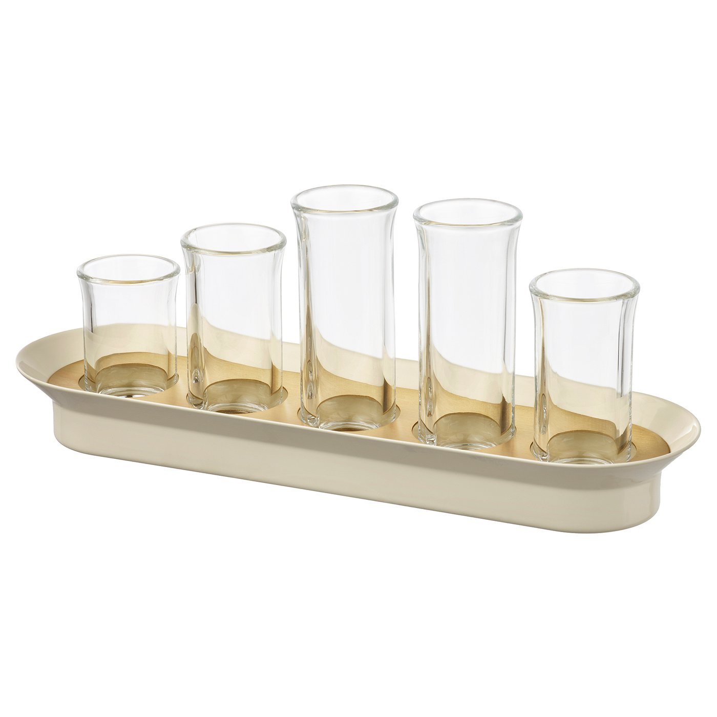 Vattenkrasse Propagation Set - Clear Glass Ivory/gold