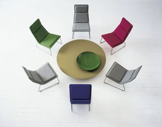 colourful Low Pad chairs with table