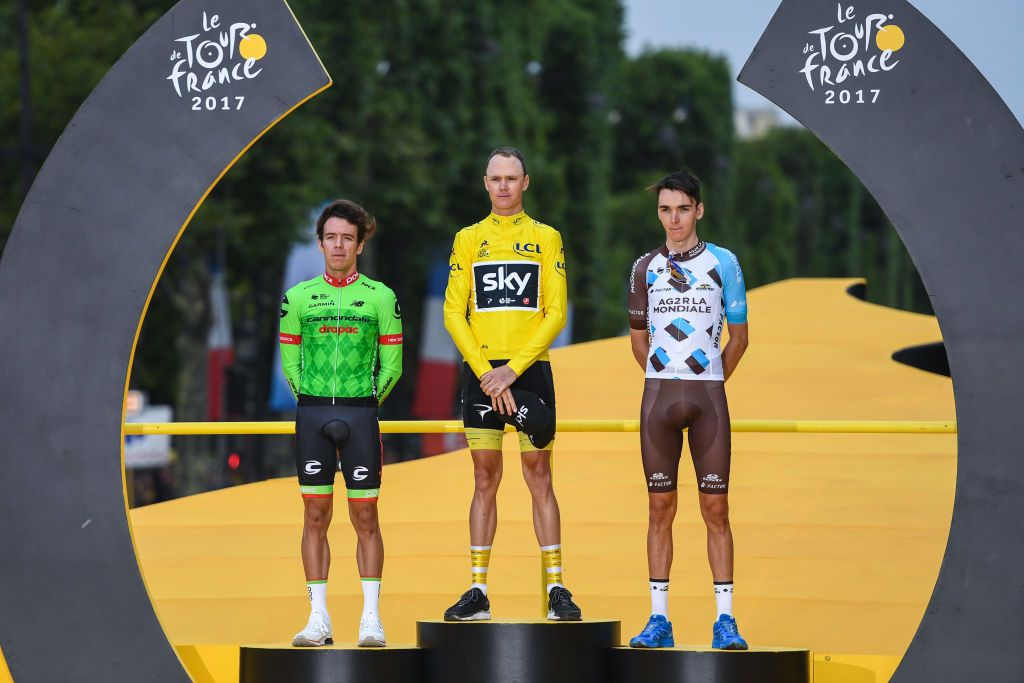 The final GC podium at the 2017 Tour de France