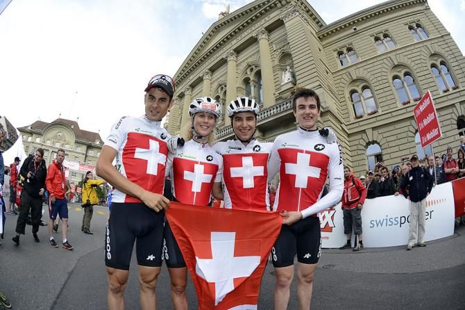 The Swiss team relay squad