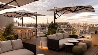 The rooftop bar at Hôtel Dame des Arts in Paris