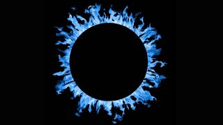 Black hole with blue flames