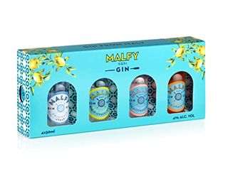 Malfy Italian Gin Miniatures Gift Box Selection | 4 X 5cl | Grapefruit, Lemon, Blood Orange and Original Flavoured Gin Minis | Perfect Gin Gift Set | Ideal for Birthday Gifts and Special Occasions