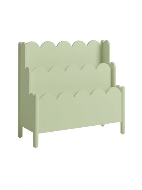 Kids Scalloped Book Storage in Sage Green