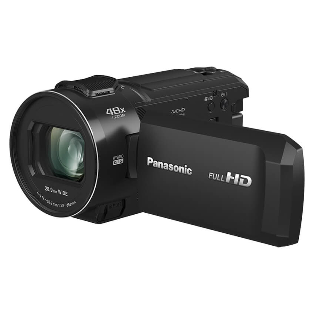 A press shot of the Panasonic HC-V900 camcorder on a white background