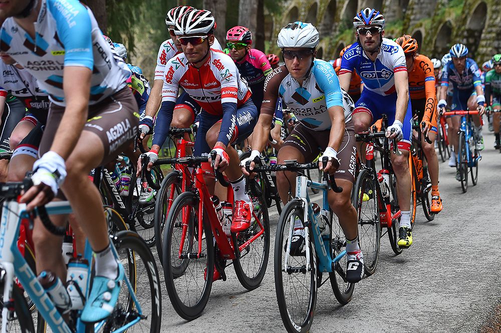 The peloton in action during stage 1 at the Volta a Catalunya