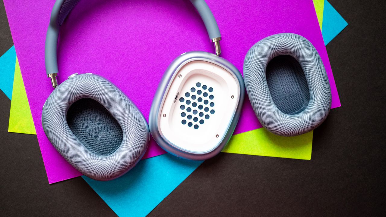 AirPods Max USB-C against colorful background