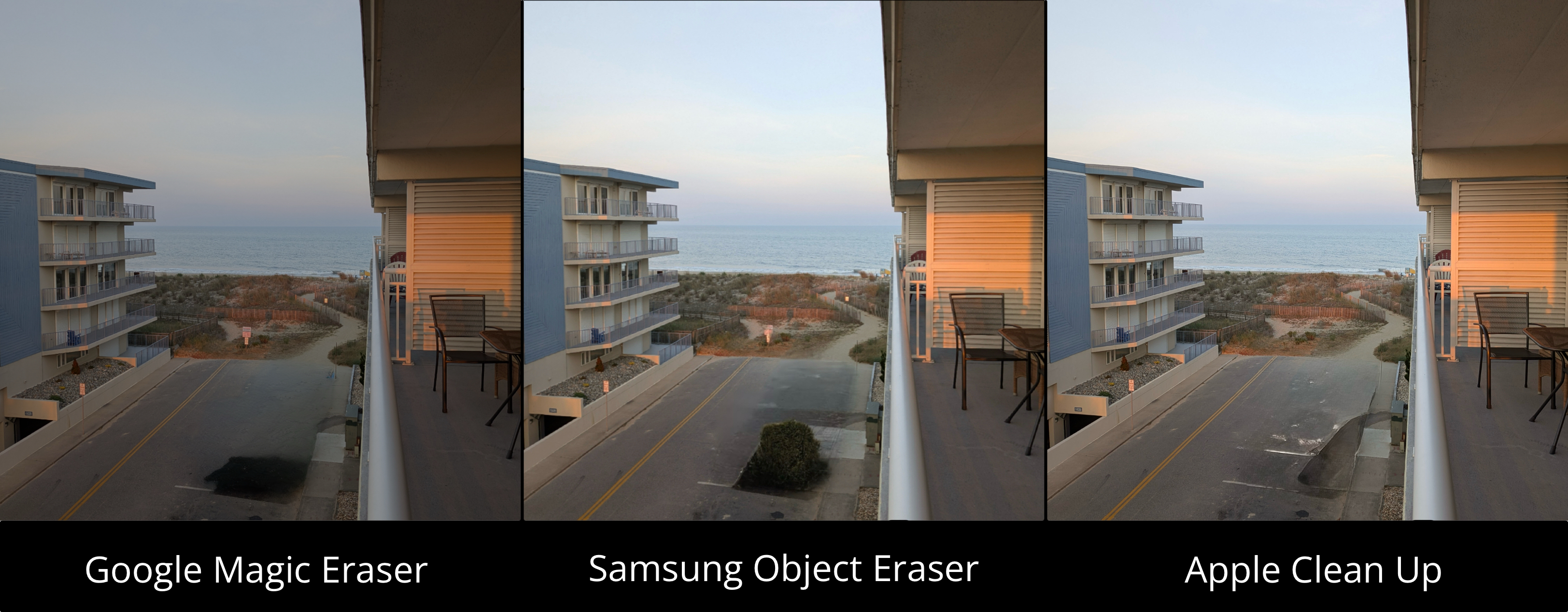 Google Magic Eraser vs. Apple Clean Up vs. Samsung Object Eraser