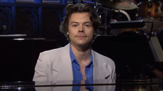 Harry Styles playing piano on SNL