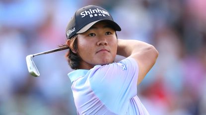 Seonghyeon Kim takes a shot at the US Open