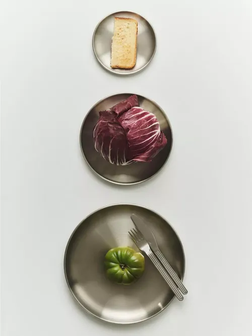 Outdoor Market Set of Two Stainless-Steel Plates