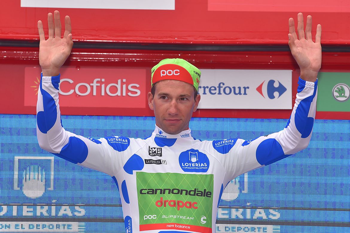 Davide Villella (Cannondale-Drapac) in the mountains jersey