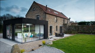 timber clad extension to barn conversion
