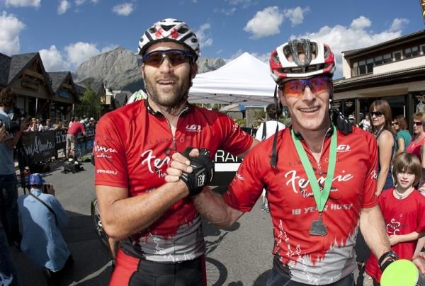 Team Fernie's Martin Vale and Carter Hovey are happy with their TransRockies race