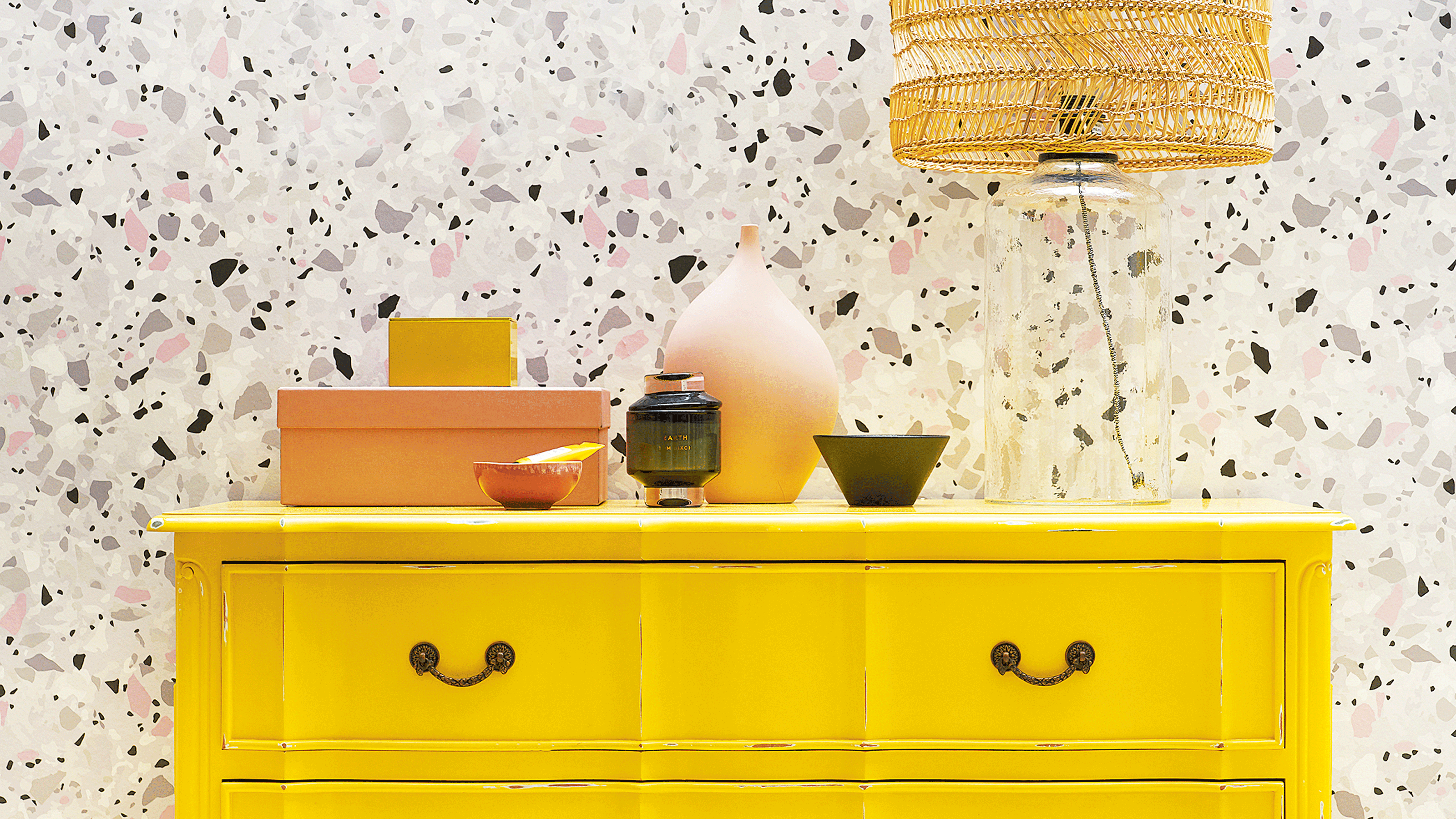 Yellow chest of drawers