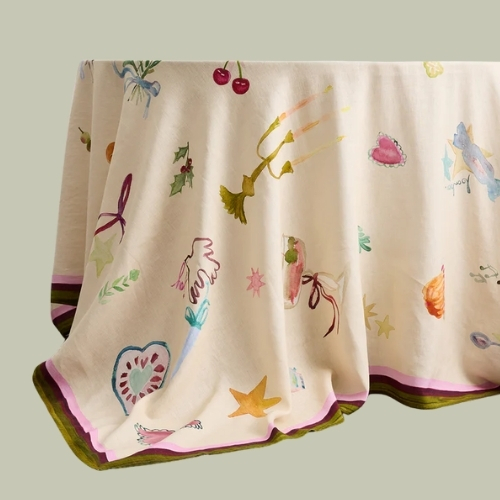 Bed Threads, La F&amp;ecirc;te 100% French Flax Linen Tablecloth