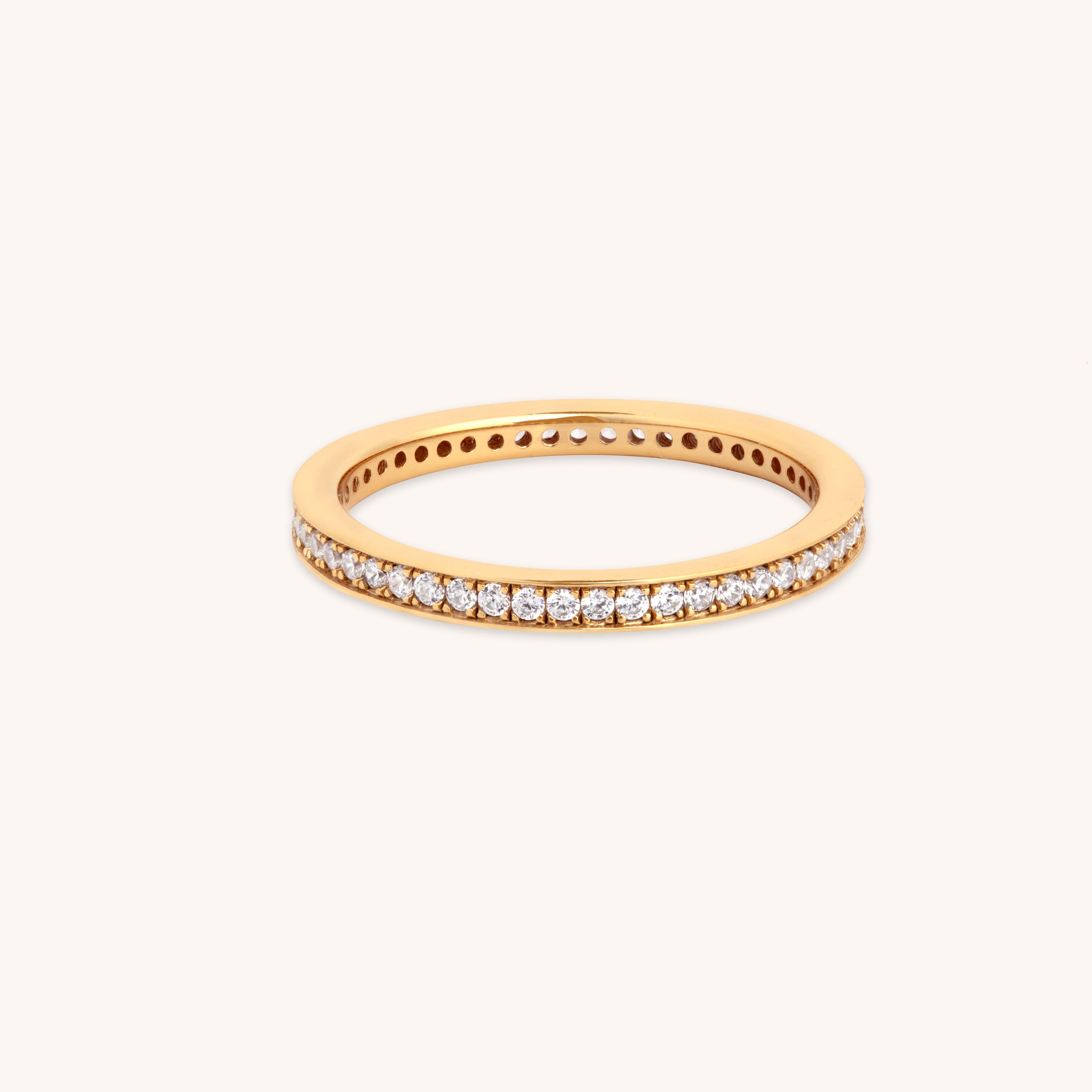 Crystal Stacking Ring in Gold