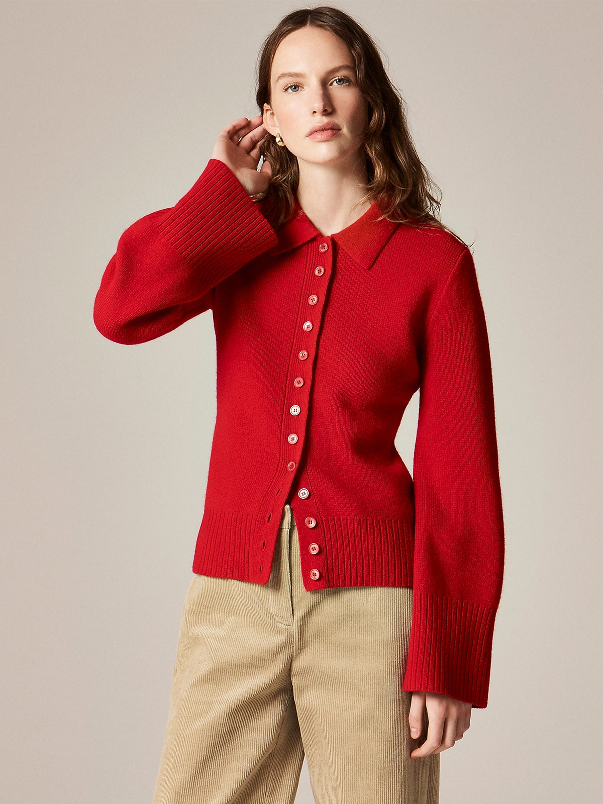 Milano-Stitch Cinched-Waist Cardigan