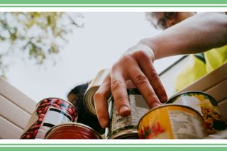 People donating to a food bank