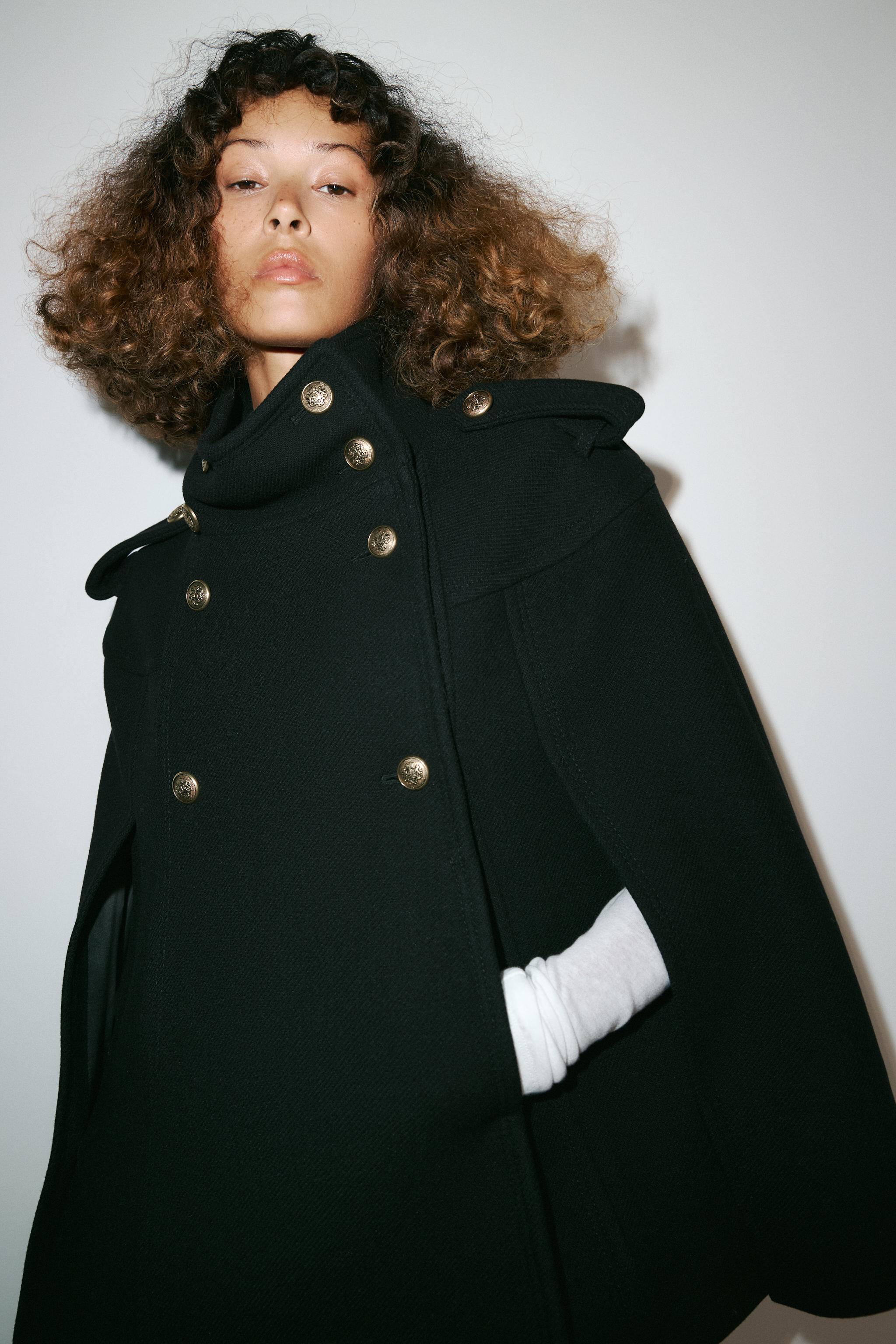 Wool Blend Cape Manteco Zw Collection