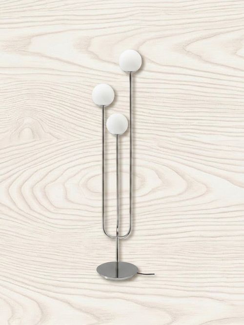 Simrishamn Floor Lamp - Chrome Plated/Opal Glass