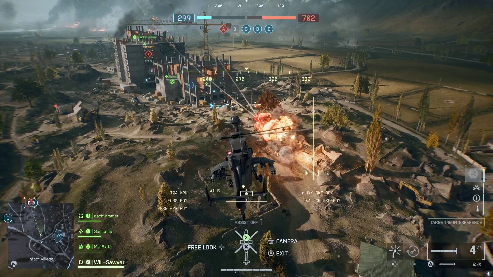 Battlefield 6 Attack Helicopter flying over Mirak Valley