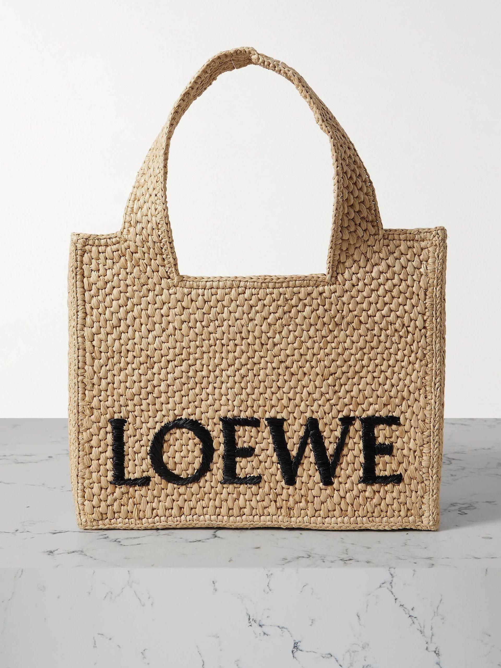 Loewe, + Paul's Ibiza Embroidered Raffia Tote