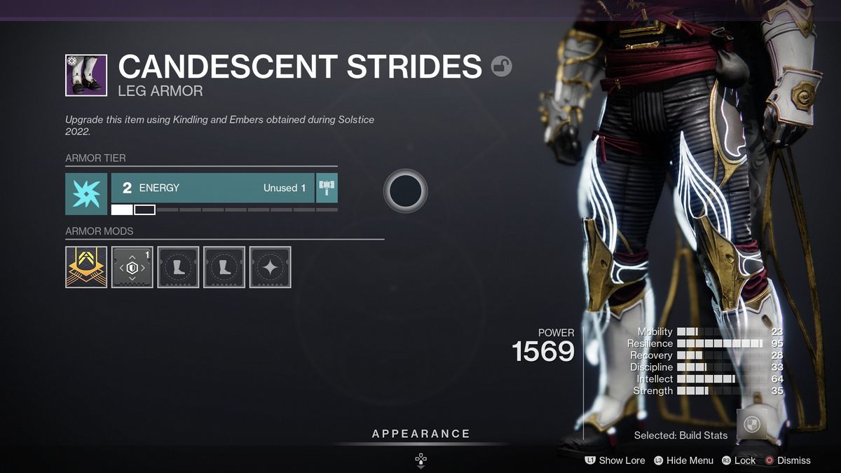 Destiny 2 candescent armor with its glow