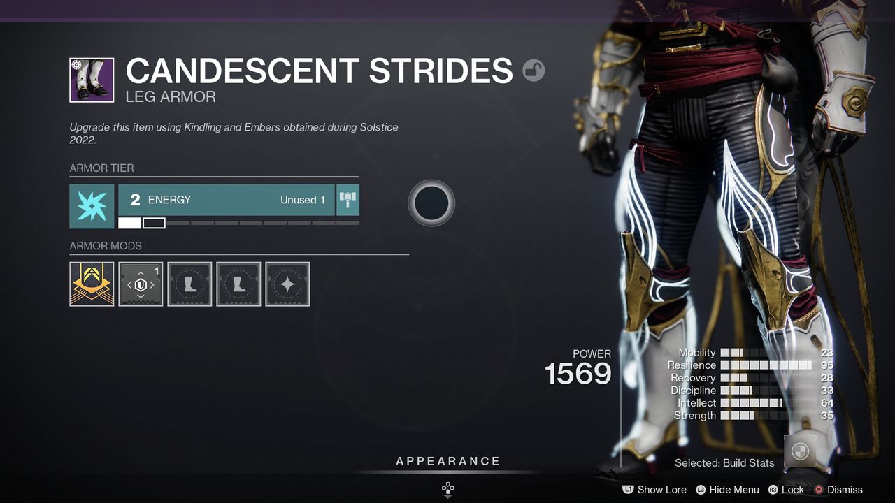 Destiny 2 candescent armor with its glow