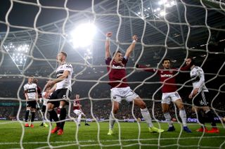 Fulham conceded three times to West Ham at the London Stadium