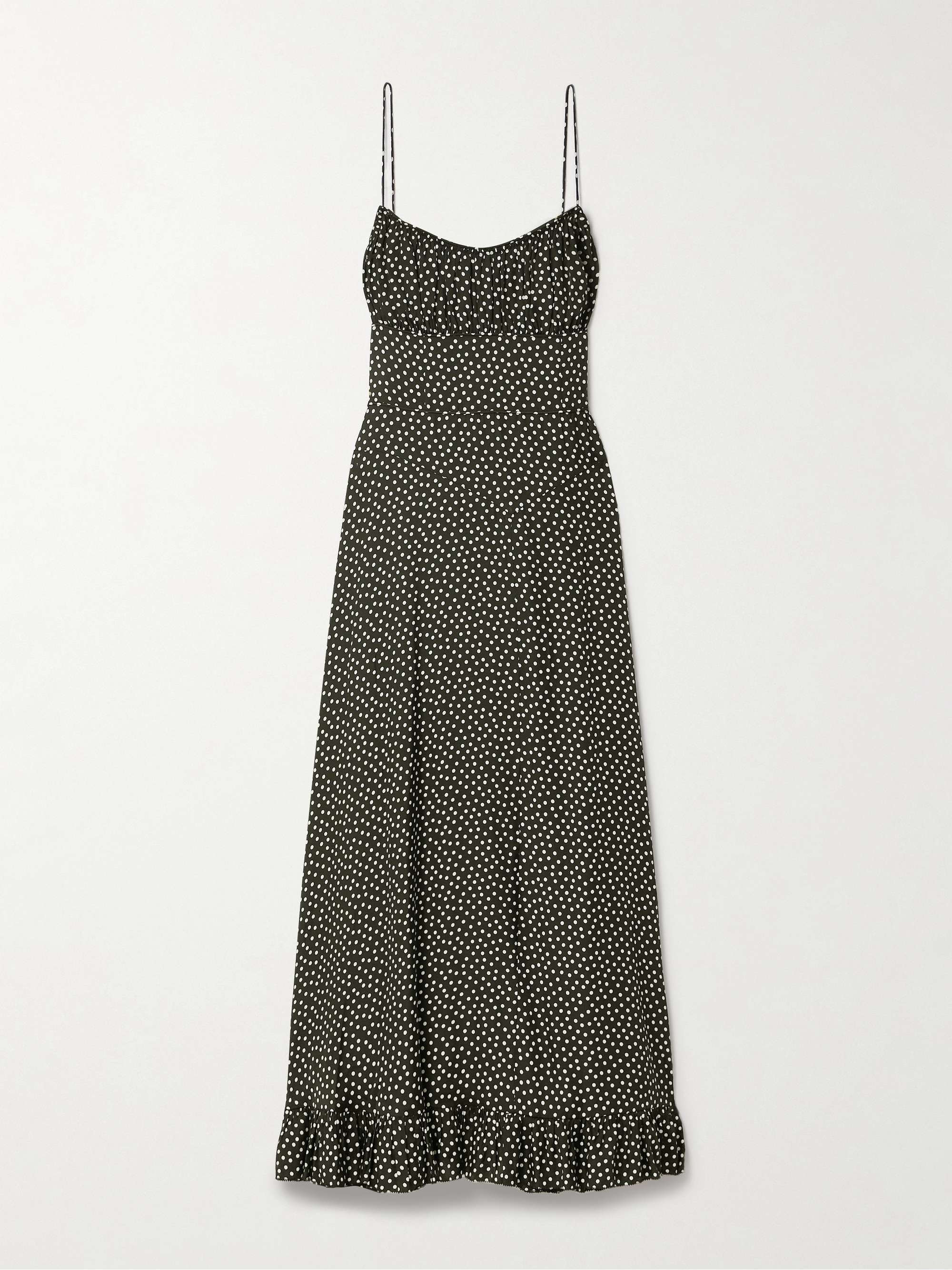 Rosaria Polka-Dot Silk-Blend Midi Dress