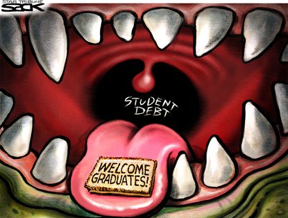 Editorial Cartoon U.S. Student Debt 2016