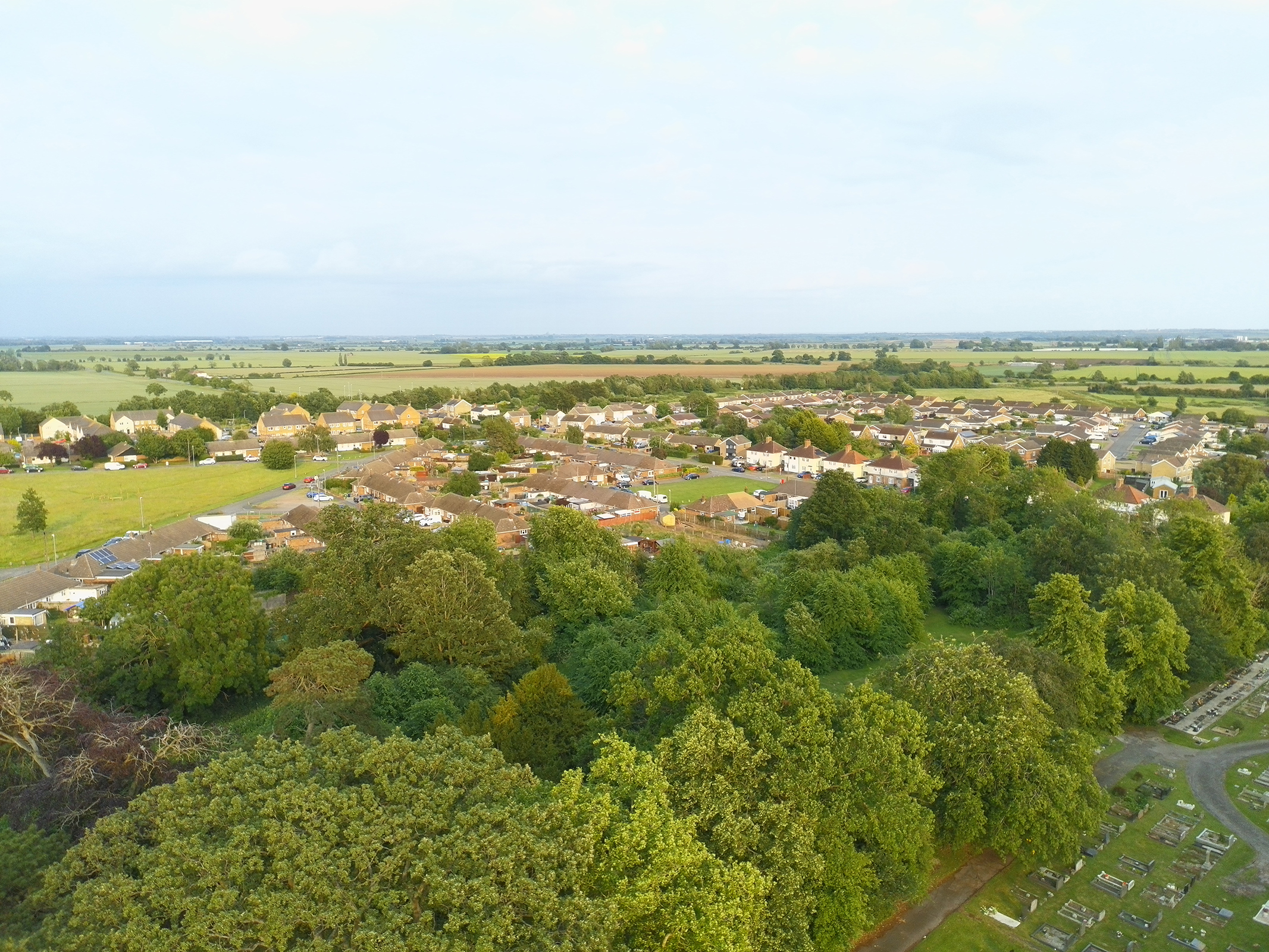 Photo of trees and houses taken with the Ruko U11MINI 4K drone