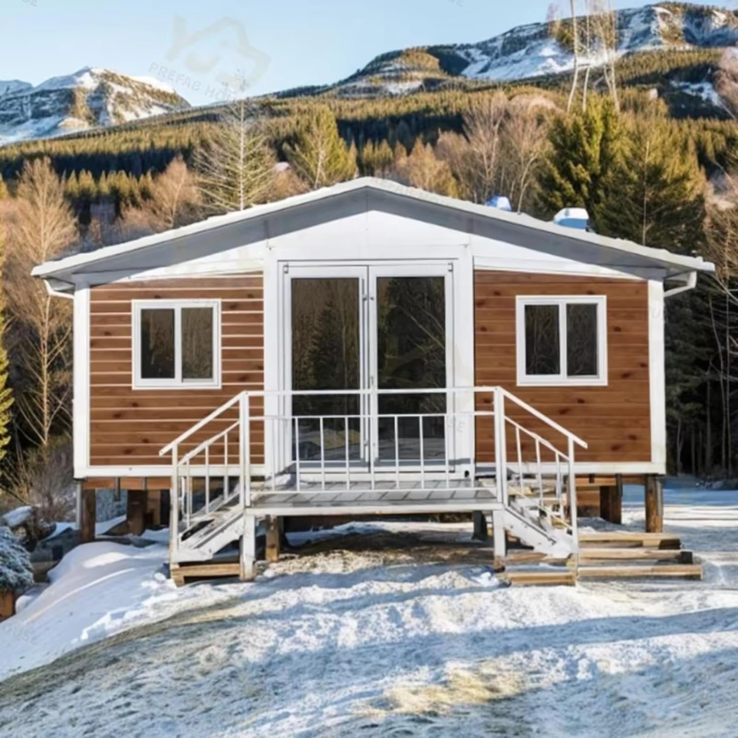 Lozweb Mobile Prefabricated Tiny House Modular Home Portable Two Bedroom 20ft Container Expandable House With Triangular Roof