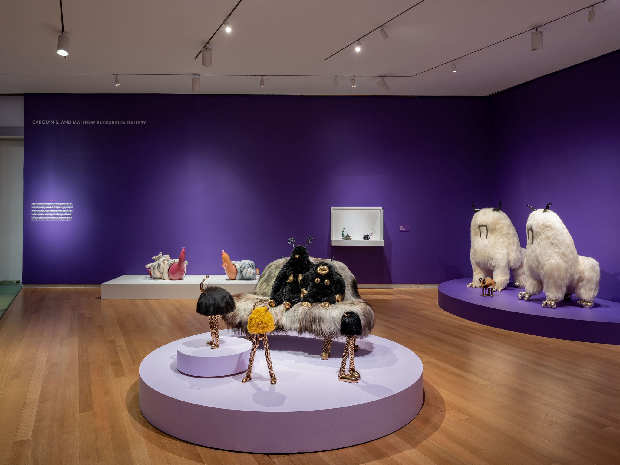 Installation view of Haas Brothers: Uncanny Valley; at the Museum of Arts and Design, New York.