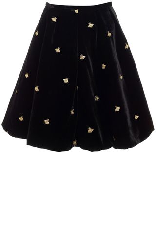 Avenue 32 Black Studded Velvet Skirt, £460