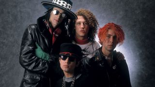 Jane's Addiction, 1988 (clockwise from top-left): singer Perry Farrell, drummer Stephen Perkins, bassist Eric Avery and guitarist Dave Navarro