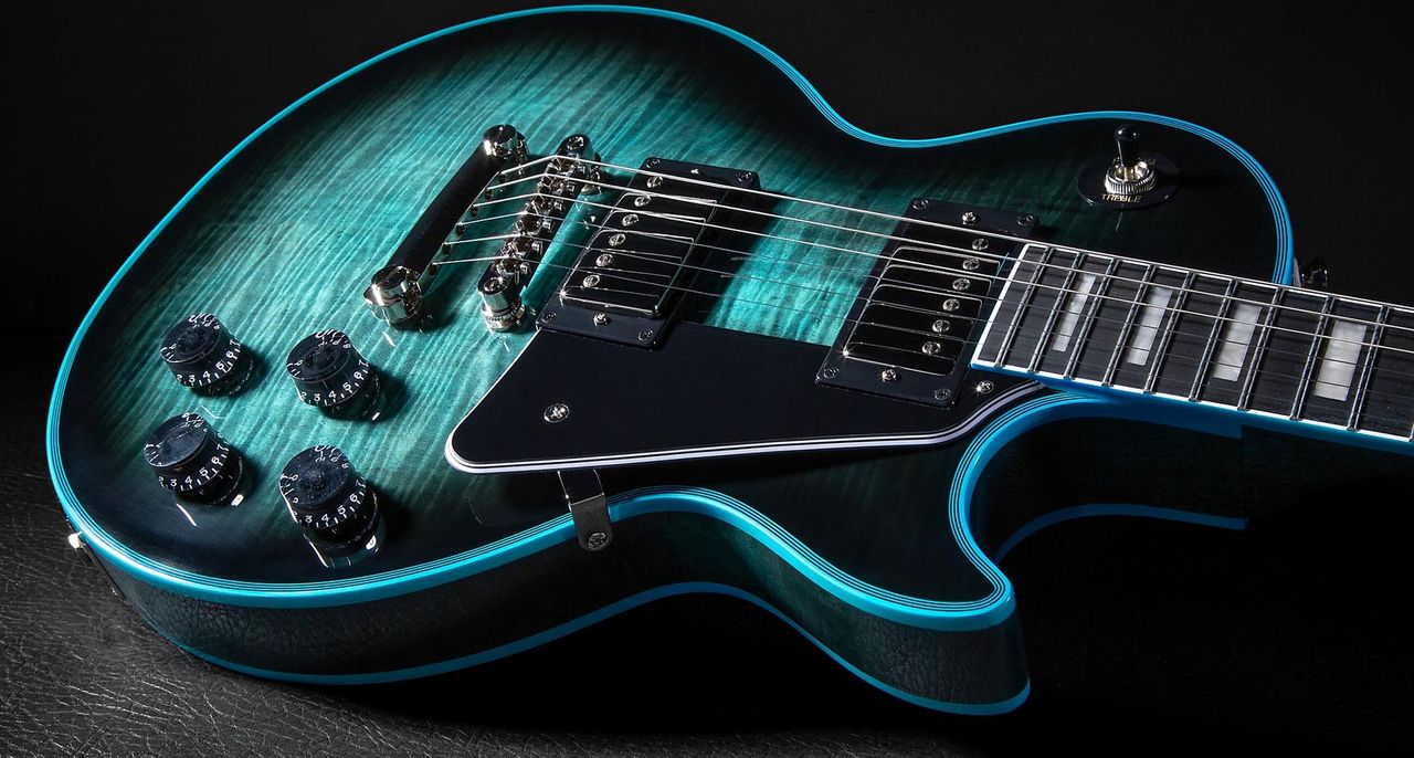 The Epiphone Limited Edition Les Paul Custom Widow introduces bold fresh colour burst finishes on the Les Paul Custom &ndash; Purple, Red, Indigo and Orange Burst, anyone?