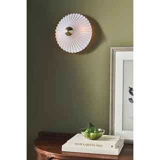 combination pleated flush mount and wall sconce